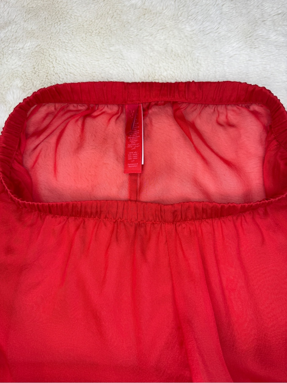 SKIMS Sheer Romance 100% Silk Pants – Red xxs nwot